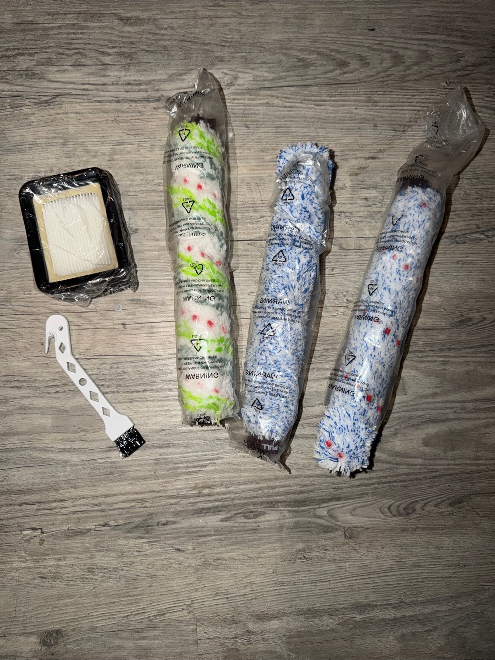 Filter, Cleaning Brush, and 3 Rollers for the Bissell Crosswave